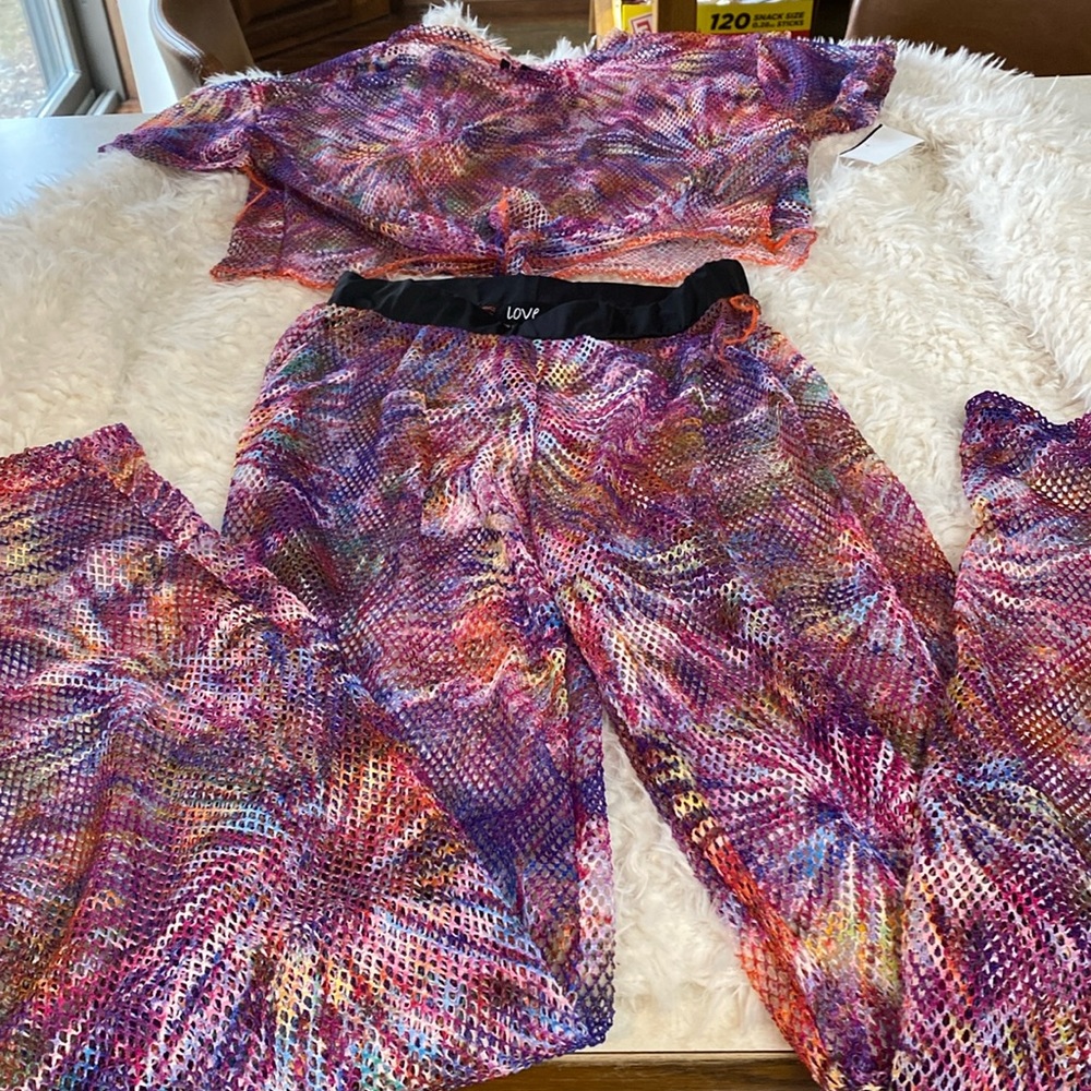 2 piece mesh cover up set